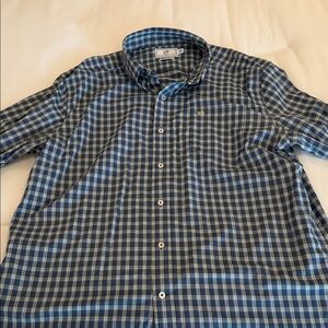 Men's souther Tide Blue Checkered Button Down Shirt